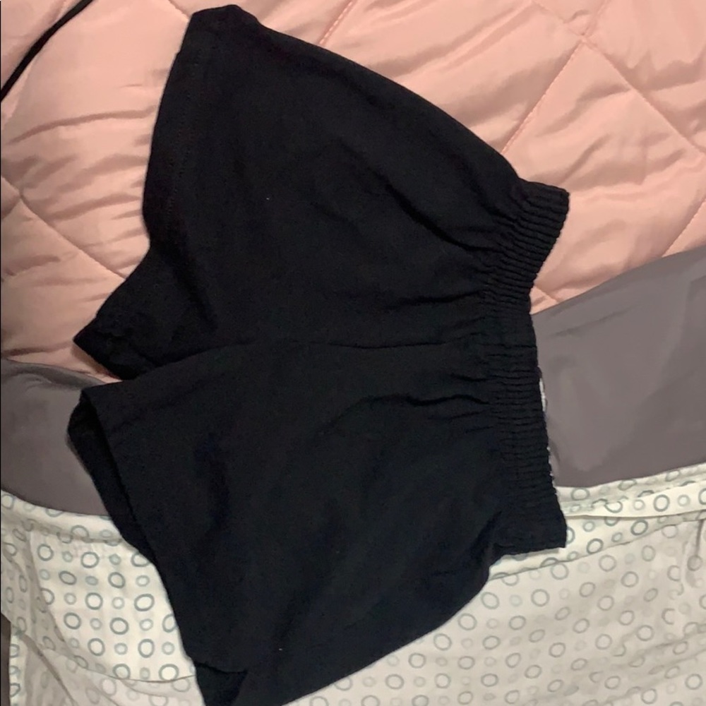 black shorts
